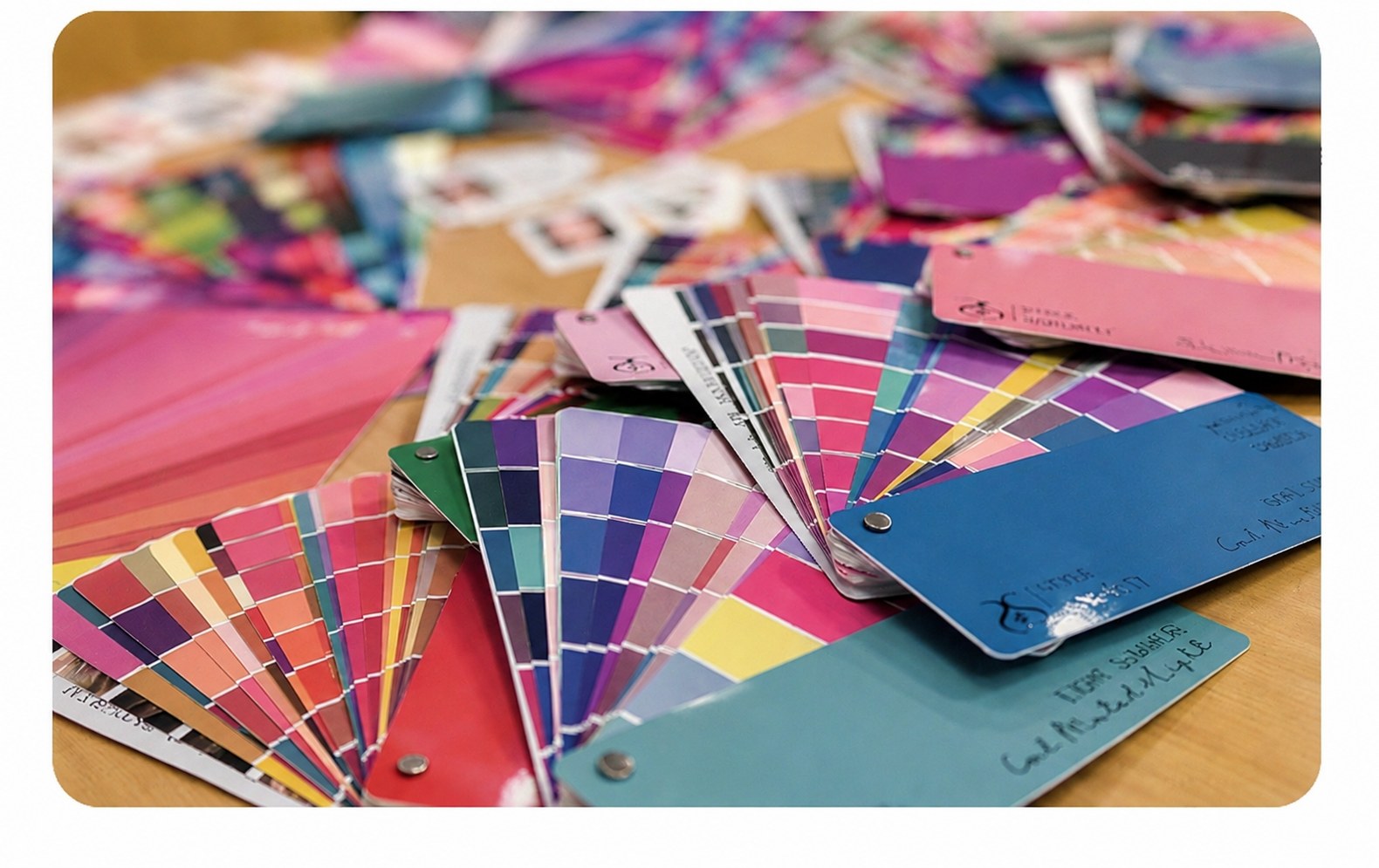 Professional colour analysis swatches used by Papillon Image